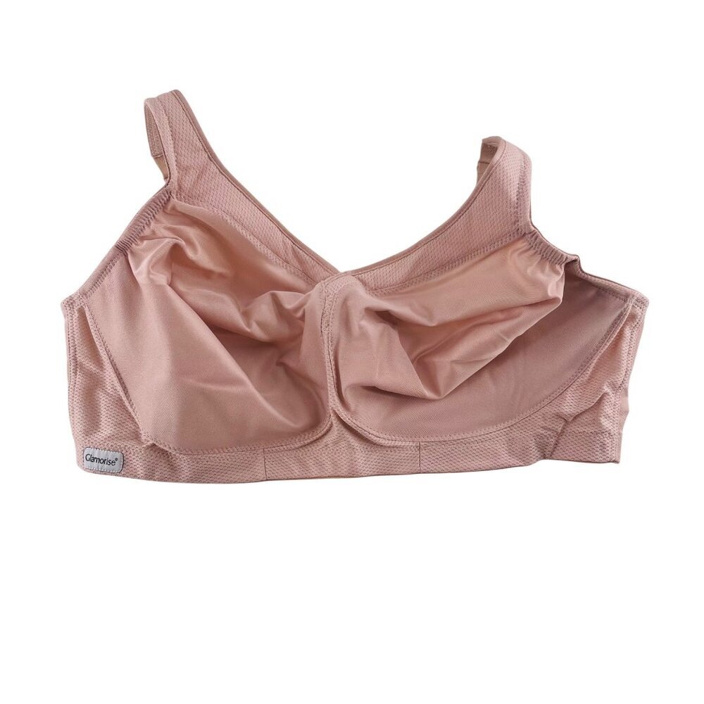 Glamorise Womens Beige Comfort Bra Size 42G Adjustable Straps & Hook Closure